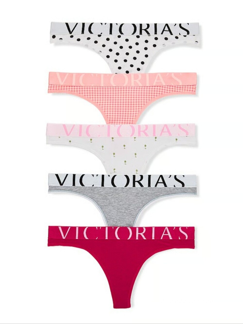 Victoria's Secret Logo Thong Panty 5 Pack.